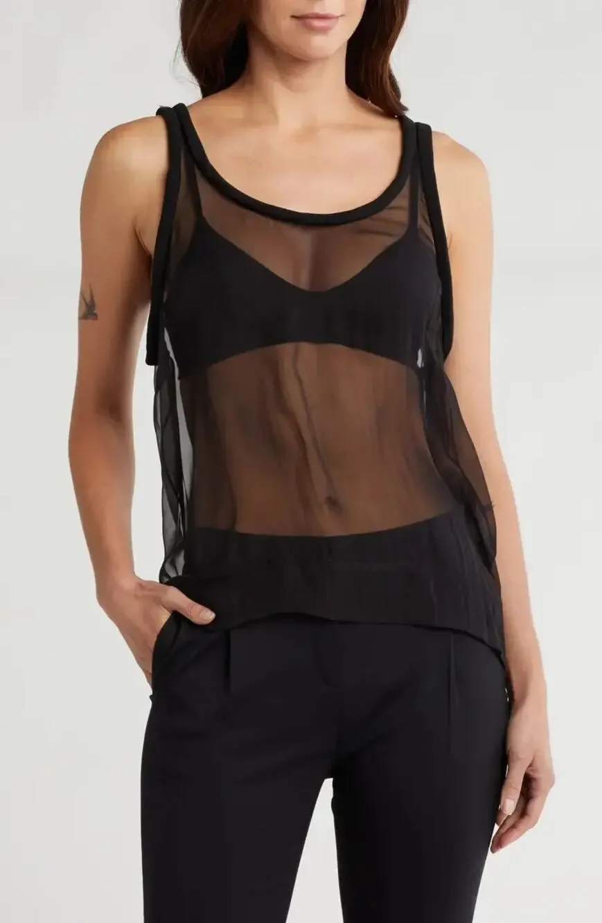 New VALENTINO Garavani Sheer 100% Silk Tank Top - Picture 1 of 10